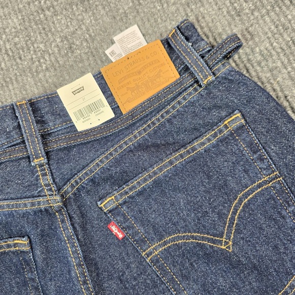 Levis XL Culotte Jeans Womens 27 Dark Wash Wide Leg Cropped 100% Cotton NEW - Picture 6 of 16